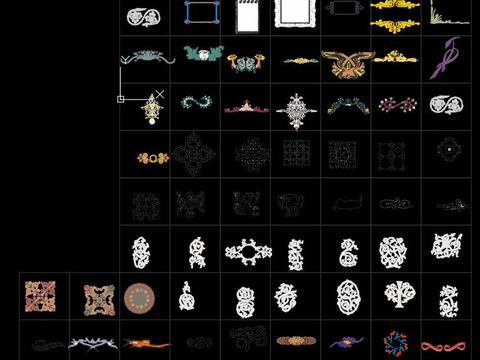  花纹图案cad图库 