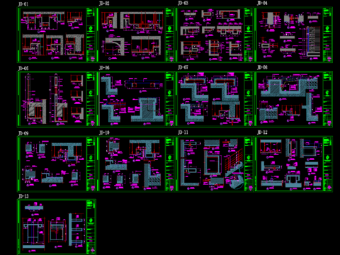  墙地顶cad大样图合集 