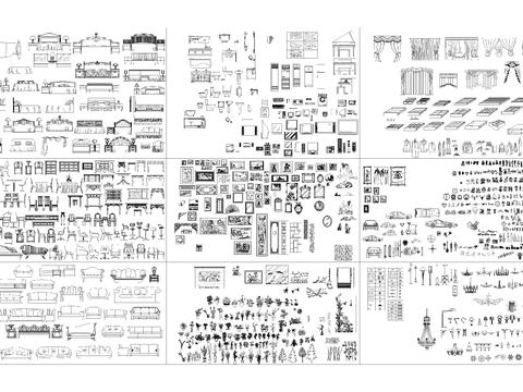  装饰立面cad图库 