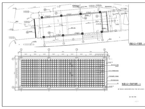  地下车库出入口廊架cad大样图 