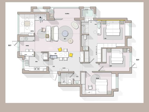  146平家居彩平PSD cad平面图 