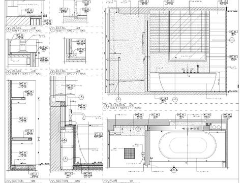  卫生间CAD节点大样图 