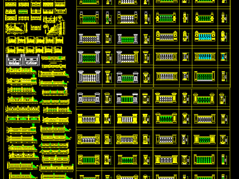  CAD素材-室外石材护栏 