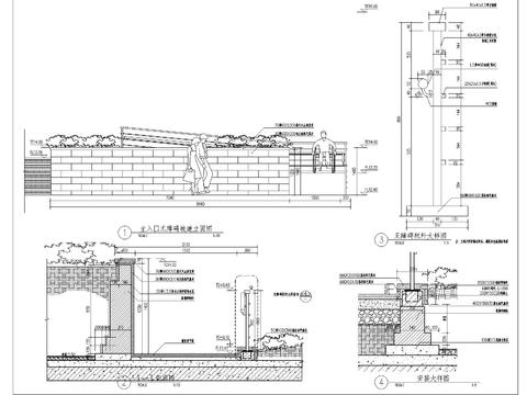  主入口无障碍坡道cad大样图 