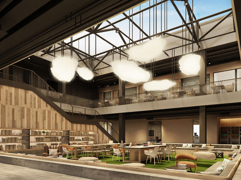  工装图书馆CAD施工图 