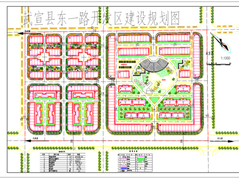 某縣城開發(fā)區(qū)設(shè)計規(guī)劃cad施工圖 