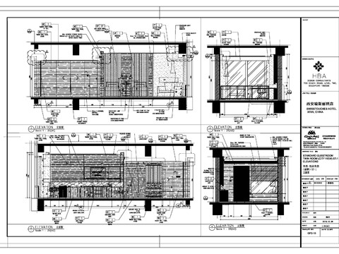  酒店客房立面节点大样图 