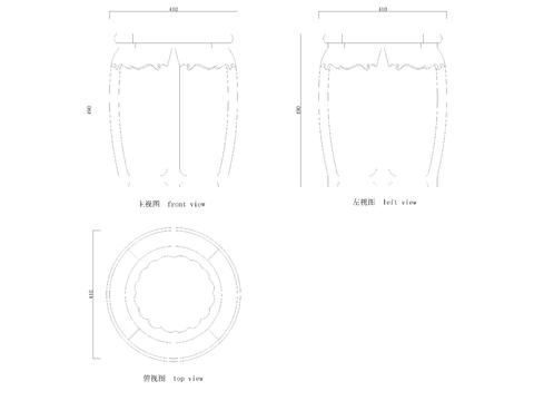  中式圆凳cad图库 