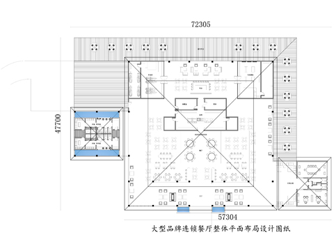  大型品牌连锁餐厅整体CAD施工图 