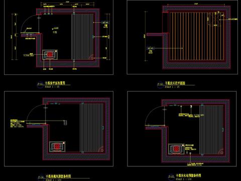  汗蒸房大样图CAD施工图 