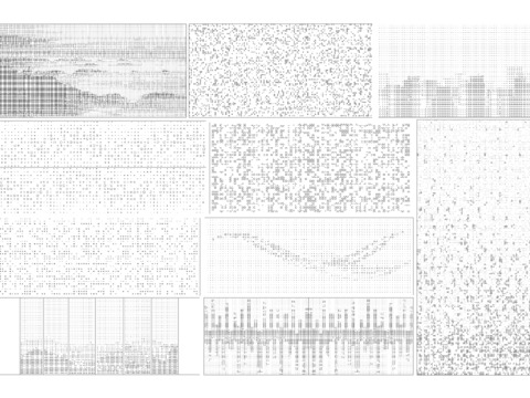  渐变冲孔板 穿孔板 建筑镂空表皮 穿洞板铝板cad图库 