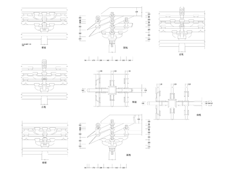 清式斗拱做法cad大样图 