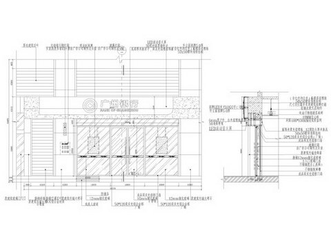  银行支行室内装修设计cad施工图 