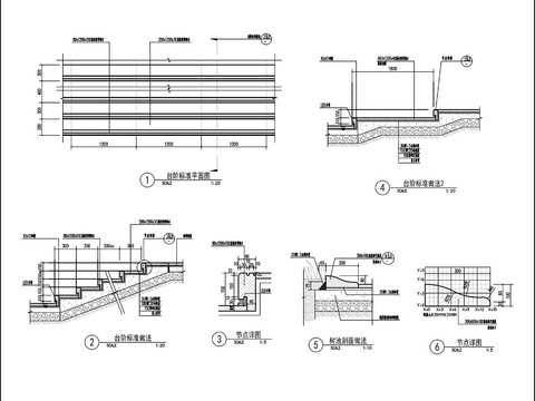  台阶及种植池标准做法cad大样图 