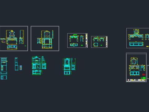  梳妆台cad图纸 