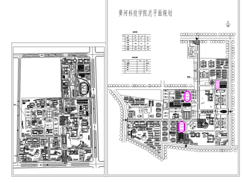  黃科大新校區(qū)規(guī)劃平面圖CAD施工圖 