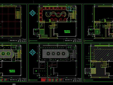  港式茶餐厅 餐厅cad施工图 