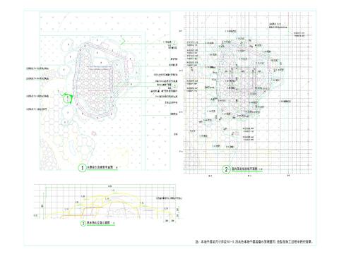  小院水景石头cad大样图 