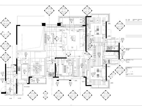  样板房A户型平面施工图 