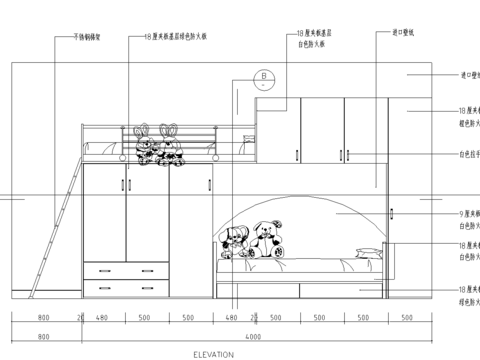  儿童床设计CAD图 