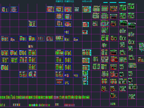  衣柜书桌cad立面图库 