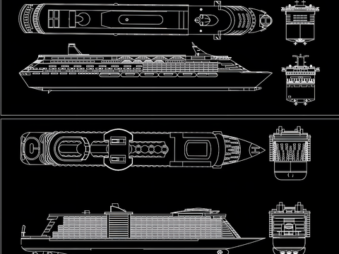  游轮cad图库 