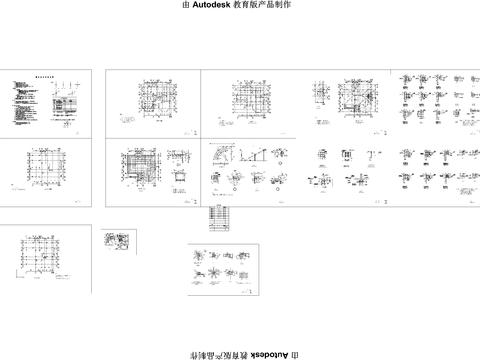  钢结构别墅结构全套图cad施工图 