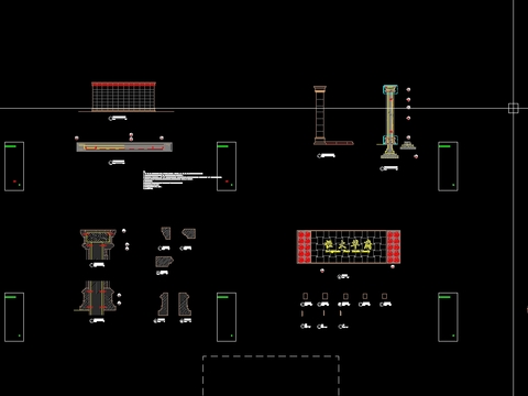  售楼处景墙cad节点 