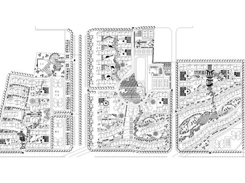  超大型居住小区规划cad平面图 