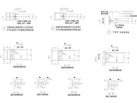  用楔形板加强框架梁cad大样图 