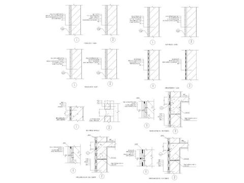  外墙，变形缝，散水，墙身防水节点CAD详图 