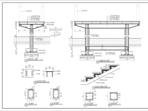  湿地文化区 木栈道CAD施工图 