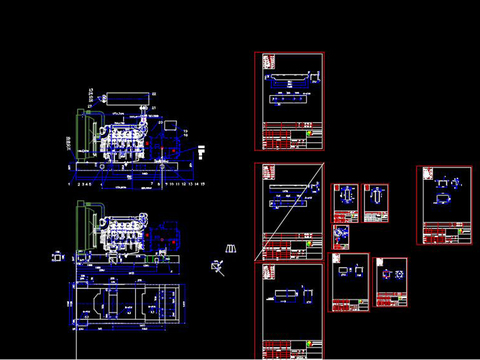  柴油发电机cad装配图 
