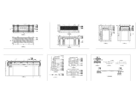  新中式廊亭节点大样图 
