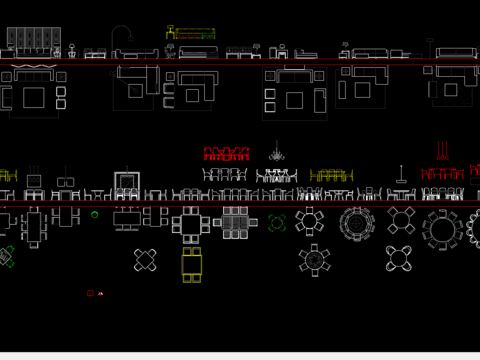  沙发书桌cad图库 