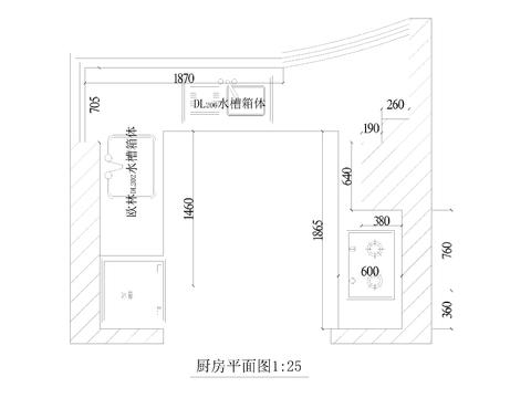  室内厨房橱柜节点大样图 