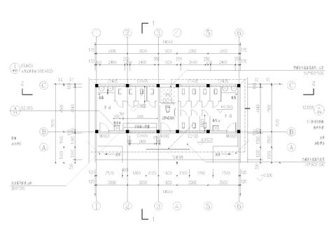  厕所建筑图，不锈钢小便槽cad施工图 