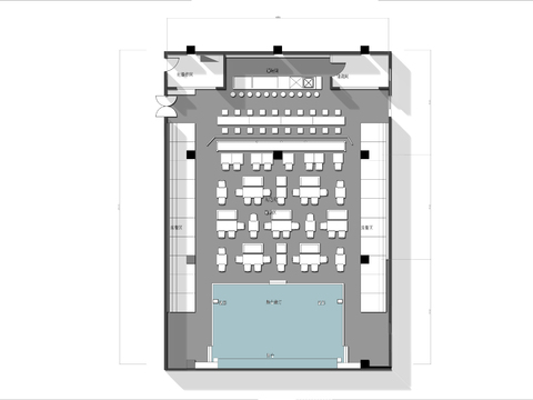  340㎡剧场茶馆cad平面图 