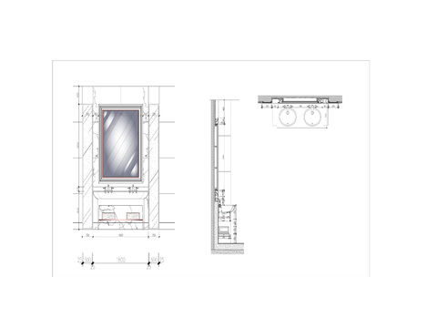  卫生间洗手台柜体剖面节点大样详图 