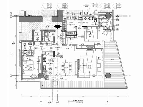  家裝平層cad施工圖 