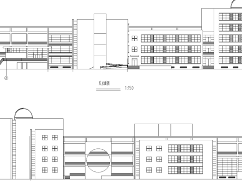  教学楼建筑cad施工图 