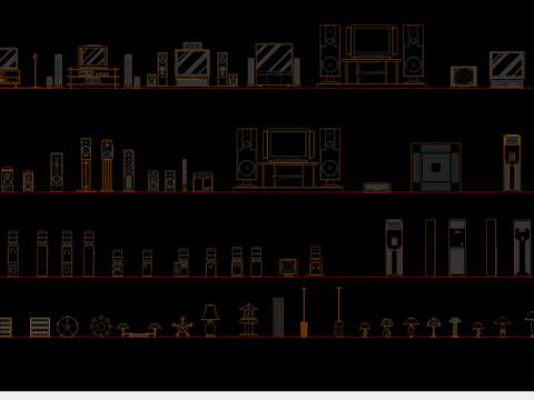  家用电器cad图库 