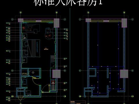  酒店客房CAD施工图 