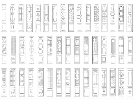  新中式屏风cad图库 