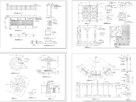 亭廊CAD节点大样 