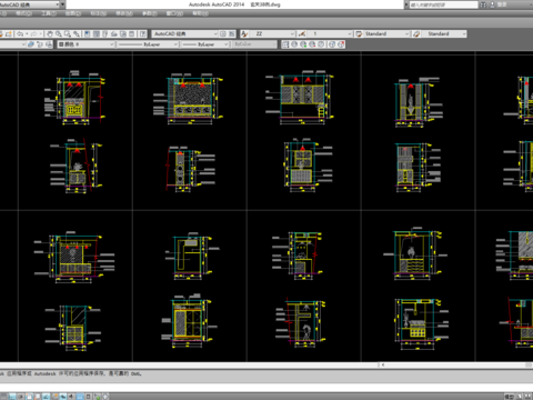  玄关大样38例cad图库 