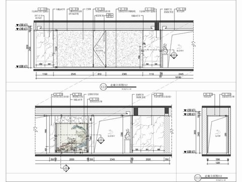  大平层家装设计cad施工图 