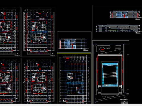  商场平立面图cad图库 