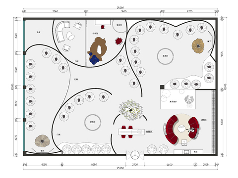  现代婚纱馆礼服店婚纱拍摄cad平面图 