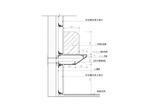  台面竖剖cad大样图 